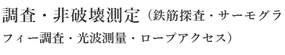 調査・非破壊測定（鉄筋探査・サーモグラフィー調査・光波測量・ロープアクセス）